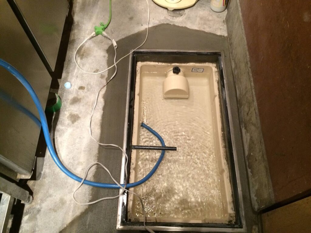 プレパイグリストラップ設置TOSC-840
新規グリストラップ設置後水張