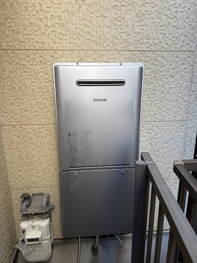 リンナイ24号ガスふろ給湯器本体RUF-K2406SAW(A)Wエコジョーズ【オートタイプ＋配管カバー施工後