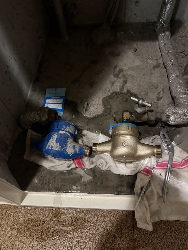 20㎜水道メーター交換取り外交換前