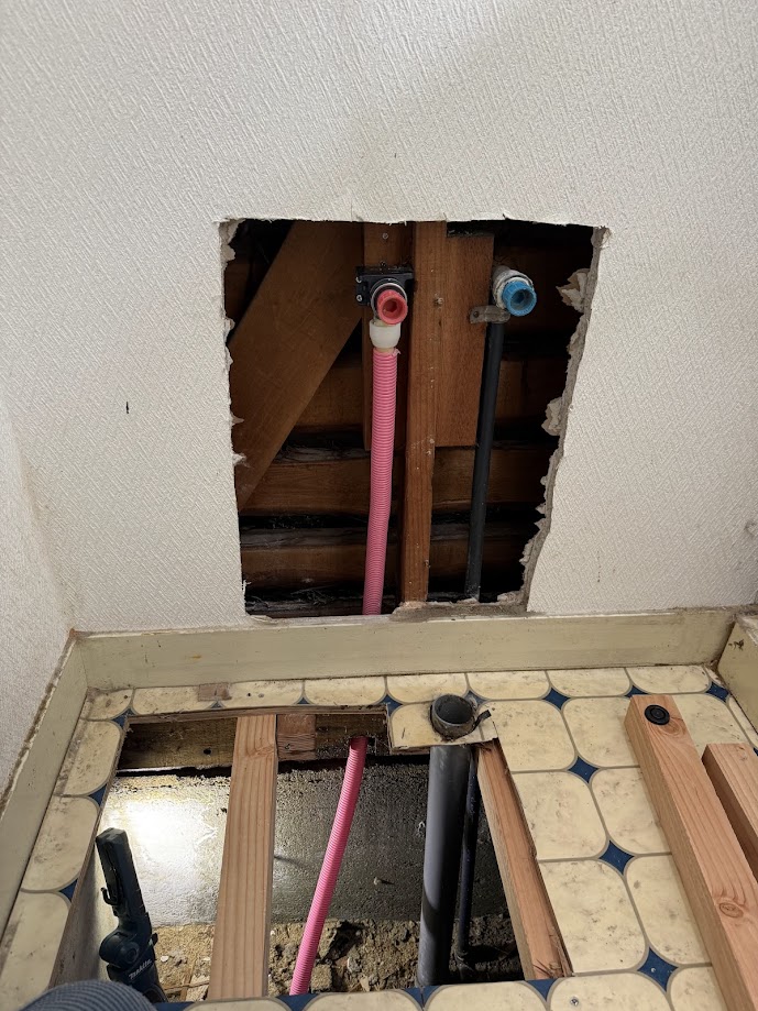 お湯配管施工後2