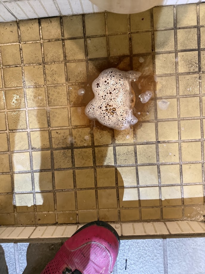 トイレ土間排水つまり施工前