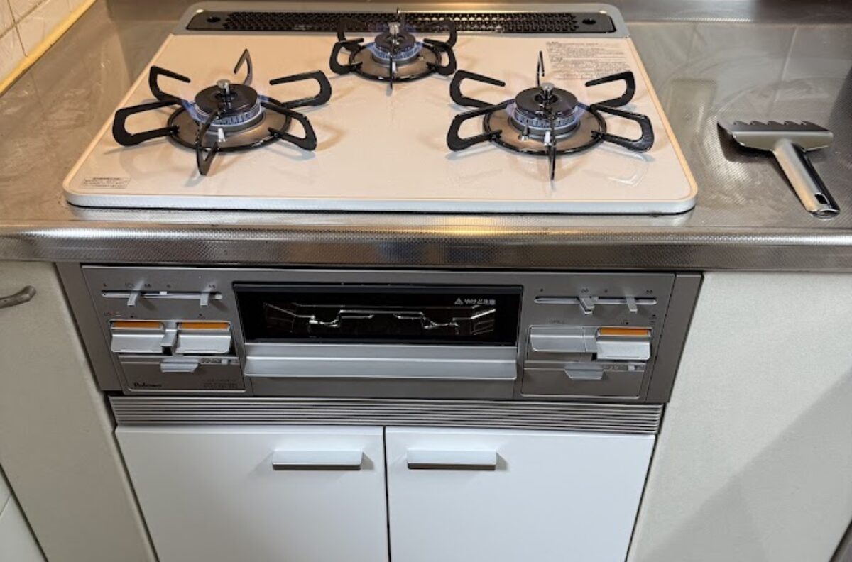 大阪府藤井寺市パロマリプラハイパーガラストップビルトインガスコンロPD-509WS－60CV1交換工事