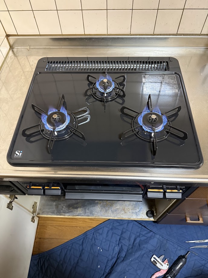 パロマビルトインガスコンロスタンダードトップPKD-N36交換工事施工後