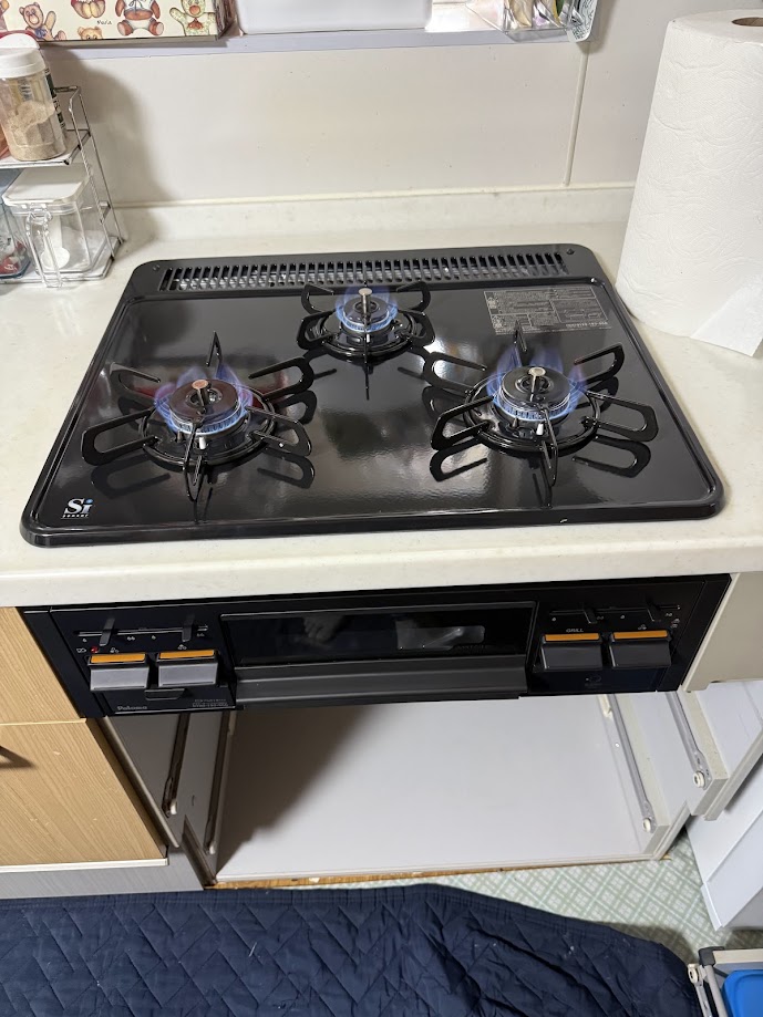 パロマビルトインガスコンロスタンダードトップPKD-N36施工後