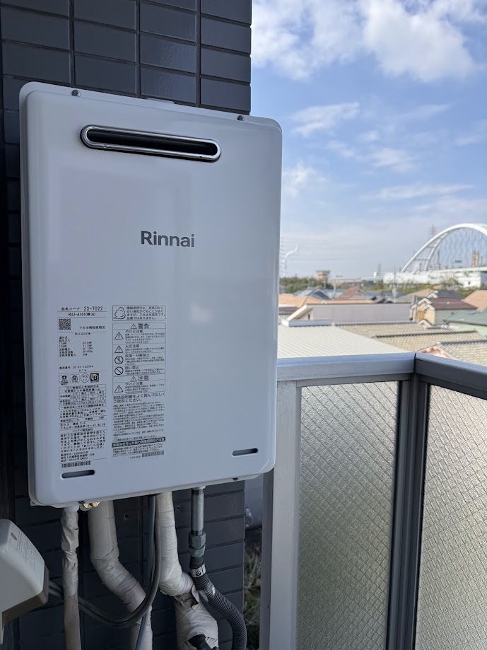 リンナイRUJ-A1610W(A)16号高温水供給式給湯器(高温差し湯タイプ)施工後