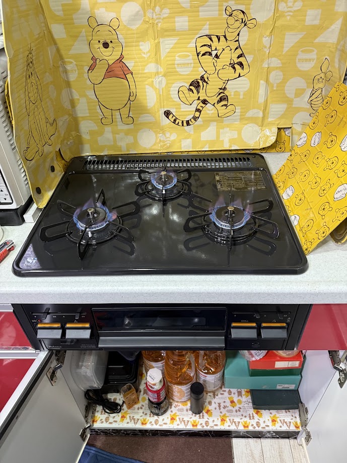 パロマビルトインガスコンロスタンダードPD-N36施工前後