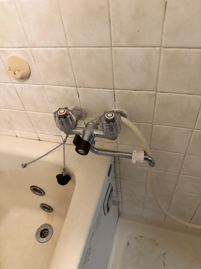 風呂2バルブシャワー水栓パッキン交換施工前