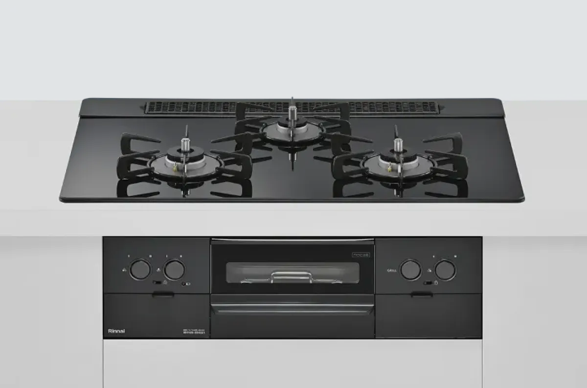 リンナイガラストップビルトインコンロSuperia RS71W45T1DBW¥89,900（税込み,施工費込み）ガスコンロ交換工事